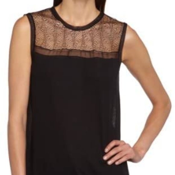 COPY - *BRAND NEW* BCBGMaxAzria (Lexi) Mesh Lace High Low Sheer Top - Size XS - Picture 2 of 8